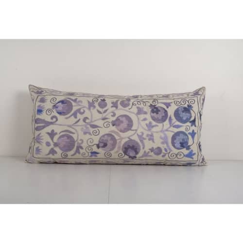 Handmade Oversize Suzani Pillow Cover, Floral Uzbek Embroide | Cushion in Pillows by Vintage Pillows Store
