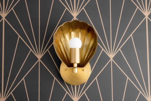 Art Deco - Scallop Shade - Model No. 8270 | Sconces by Peared Creation. Item made of brass