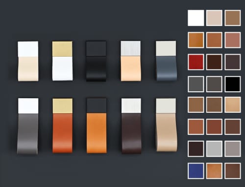 Leather loops MONACO-1-PURE | Pull in Hardware by minimaro - luxury furniture handles. Item made of copper with leather