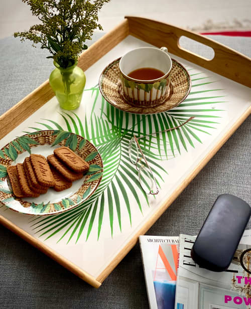 Palm Tray | Decorative Tray in Decorative Objects by Bettibdesign.com. Item composed of wood