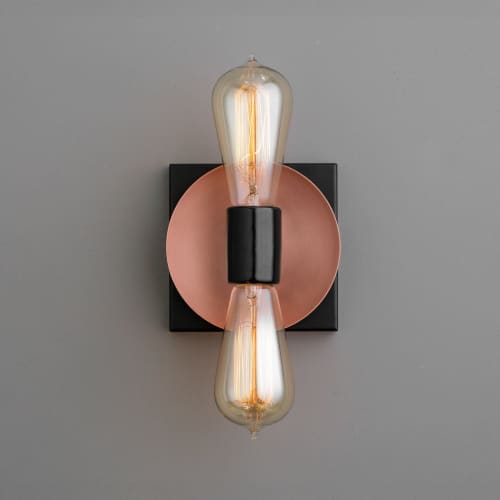 Duel Bulb Wall Light - Model No. 8169 | Sconces by Peared Creation. Item made of copper