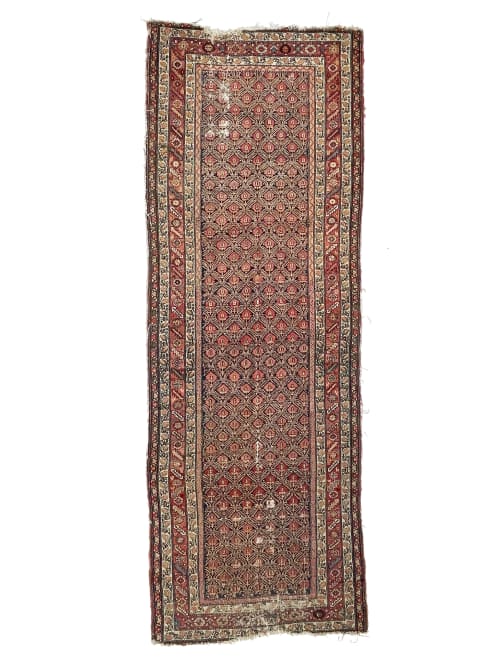Wide Gallery Antique Runner | Distressed Wide Tight-Patterne | Runner Rug in Rugs by The Loom House. Item made of cotton with fiber