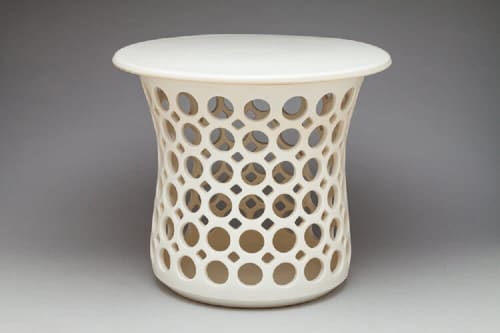 Stout Hourglass Openwork Table | Side Table in Tables by Lynne Meade. Item composed of stoneware