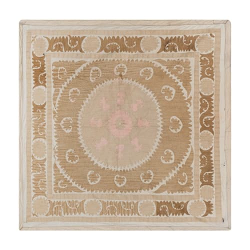Suzani Faded Tapestry - Uzbek Table Cloth - Tribal Embroider | Tablecloth in Linens & Bedding by Vintage Pillows Store