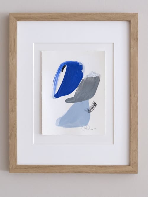Abstract Mini No. 13 | Oil And Acrylic Painting in Paintings by Cait Courneya. Item made of paper
