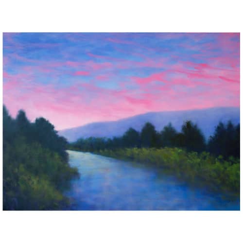 Nightfall At Chalk Hill | Oil And Acrylic Painting in Paintings by Victoria Veedell. Item composed of canvas & synthetic compatible with contemporary and country & farmhouse style