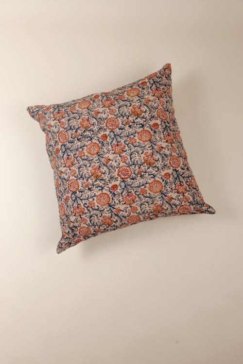 Sunset Horizon Kalamkari Pillow | Pillows by Ninéh