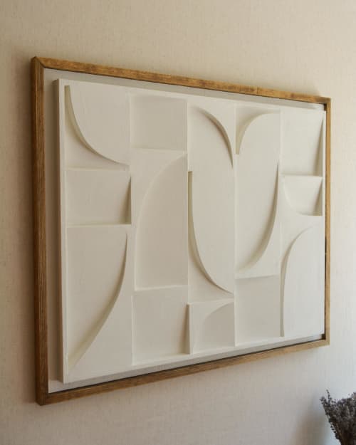 No. 02 Japandi Plaster Wall Relief - Scandinavian Neutral Decor | Wall Sculpture in Wall Hangings by Joseph Aurelius