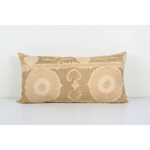 King Bed Vintage Cotton Suzani Pillow Cover, Exquisite White | Cushion in Pillows by Vintage Pillows Store