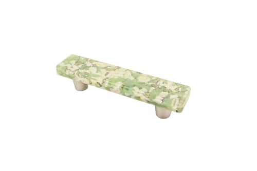 Pebble Pistachio Cream 3” CC Pull | Hardware by Windborne Studios. Item made of glass