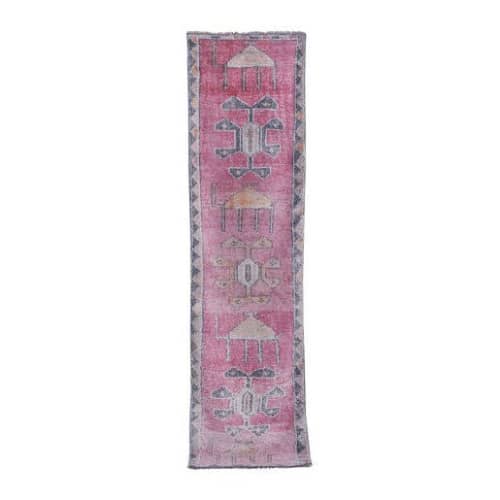 Vintage Faded Turkish Herki Runner Rug 2'11'' X 10'8'' | Area Rug in Rugs by Vintage Pillows Store