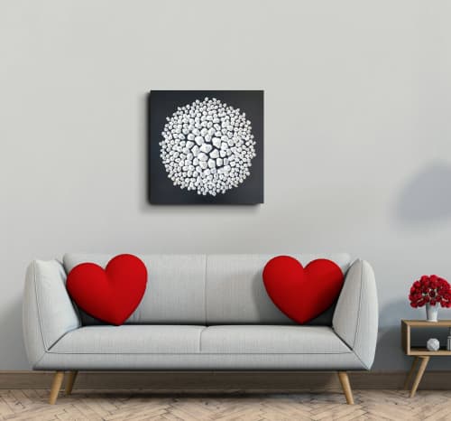 Black and white wall art, abstract wall sculpture | Wall Hangings by Art By Natasha Kanevski. Item made of canvas works with minimalism & contemporary style