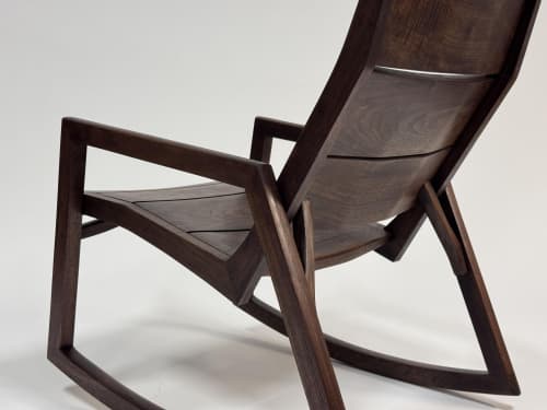 Handmade Modern Rocking Chair: Solid Hardwood, Indoor/Outdoor, USA made | Clock in Decorative Objects by Niaa