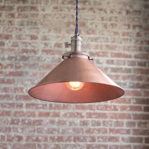 12 Inch Aged Copper - Pendant Lights - Model No. 6290 | Pendants by Peared Creation. Item made of copper