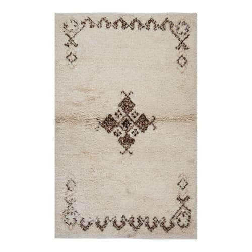 1970 Vintage Handmade Tulu Rug, Soft Wool Moroccan Carpet | Area Rug in Rugs by Vintage Pillows Store. Item made of wool with fiber