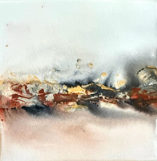 Blessed Be Your Name | Original Watercolor Painting | Small Abstract Landscape | 6x6 | Paintings by Susi Schuele Art