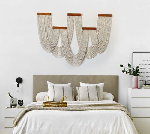Handwoven Boho Chic Wall Hanging - Textured Fiber Art Décor - Modern Home Accent | Macrame Wall Hanging in Wall Hangings by RavaTapestryArt