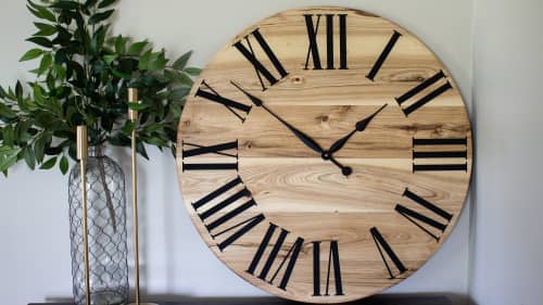 Large Hackberry Wall Clock | Decorative Objects by Hazel Oak Farms. Item composed of wood