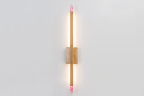 Open Box Prometheus Crystal | Sconces by Next Level Lighting. Item made of oak wood