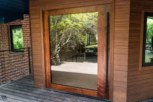 Walnut + Glass Pivot Door | Furniture by Simon Silver Designs