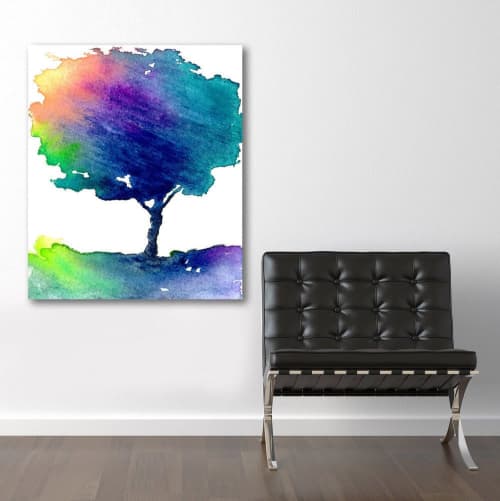 Hue Tree | Prints by Brazen Edwards Artist. Item made of canvas & paper