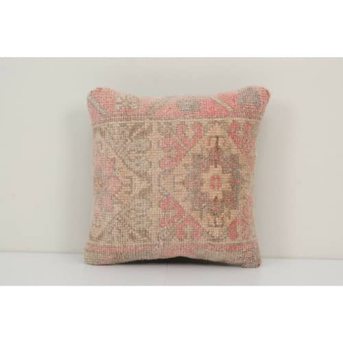 Muted Carpet Rug Pillow 14" x 14" | Sham in Linens & Bedding by Vintage Pillows Store. Item composed of cotton & fiber