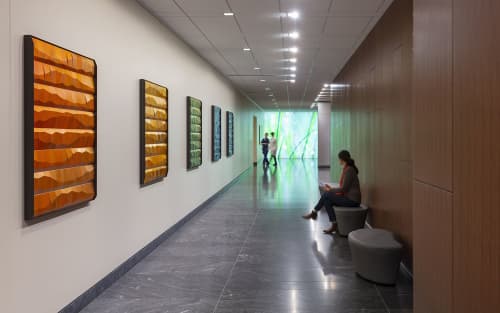 Sculpture Installation | Wall Sculpture in Wall Hangings by MORAN BROWN | CPMC Van Ness Campus in San Francisco. Item made of aluminum