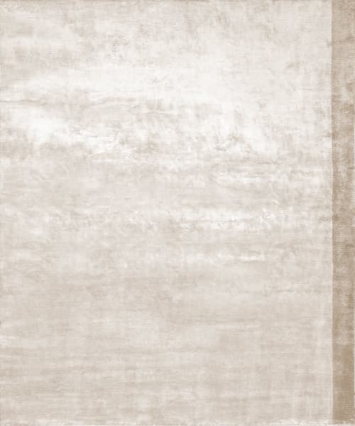 Rug Color Block Beige hand-knotted 100% bamboo silk | Area Rug in Rugs by Atelier Tapis Rouge. Item works with minimalism & contemporary style