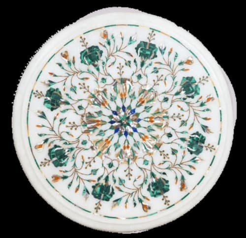 white marble table, coffee table, end table, tabletop | Tables by Innovative Home Decors. Item made of marble works with country & farmhouse & art deco style