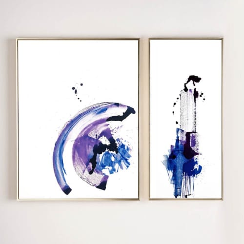 Iris & Amethyst | Oil And Acrylic Painting in Paintings by Nicolle Cure. Item made of canvas