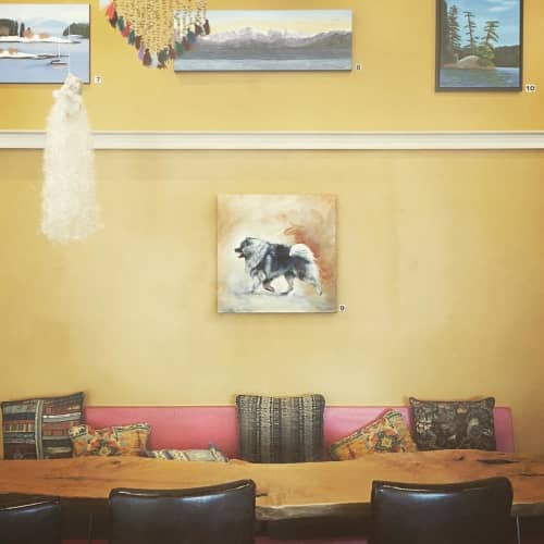 Keeshond | Paintings by Paws By Zann Pet Portraits | The Bee's Knees Cafe in Nanaimo