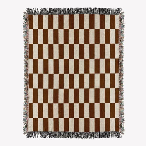 Checkers woven throw blanket. 06 | Linens & Bedding by forn Studio by Anna Pepe. Item composed of cotton