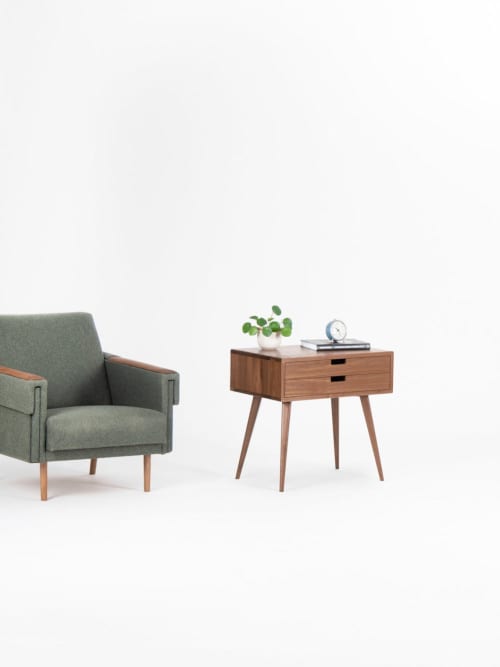 HEIM - Bedside table, side table, nightstand, mid century | Tables by Mo Woodwork. Item composed of wood compatible with minimalism and mid century modern style