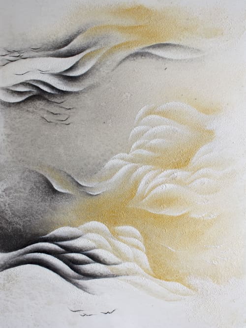 Shifting sky | Oil And Acrylic Painting in Paintings by Francesca Borgo. Item made of synthetic works with minimalism & contemporary style