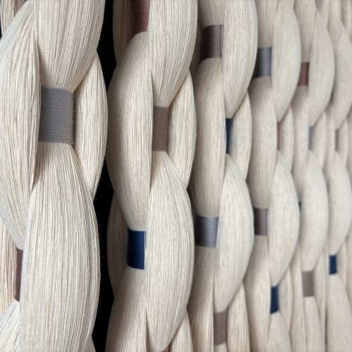 textural fiber woven wall hanging art | Macrame Wall Hanging in Wall Hangings by Sarmal Design. Item made of cotton with fiber works with boho & minimalism style