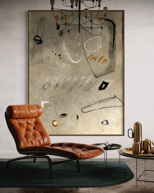 “Joburg” 72”x60” abstract on Canvas | Oil And Acrylic Painting in Paintings by Monica Ord. Item composed of canvas and synthetic in minimalism or contemporary style