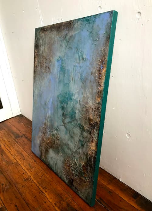 New Laylines To Heal The Earth | Mixed Media by Deb Chaney Contemporary Abstract Artist. Item composed of canvas