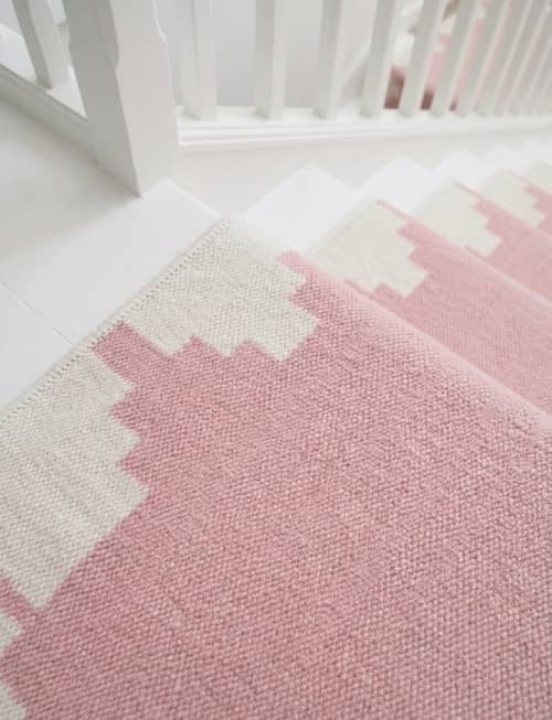 Handwoven Woolen Runner Rug | Rugs by Evergreen Carpets. Item composed of wool compatible with boho and minimalism style