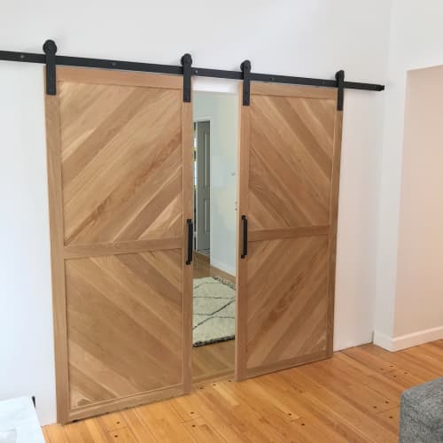 White Oak Barn Doors | Furniture by Angel City Woodshop | Private Residence, Beverly Hills, CA in Beverly Hills