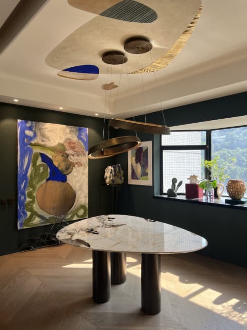 Ceiling Texture Artwork | Murals by Elsa Jeandedieu Studio. Item made of stone works with minimalism & contemporary style