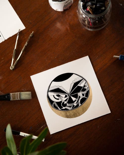 Small Moon | Prints by Chrysa Koukoura. Item composed of paper in art deco or modern style