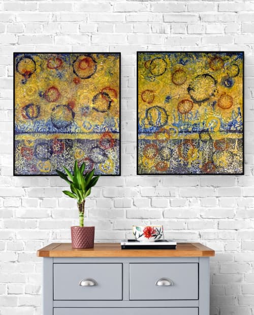 Spores #6 - Diptych | Mixed Media by Joanie Gagnon San Chirico Studio. Item made of canvas