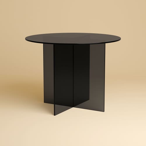 Smoked Glass Dining Table - YURI by Lebanto | Tables by Lebanto. Item made of glass compatible with minimalism and contemporary style