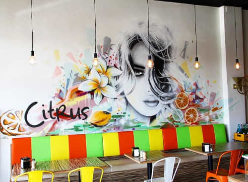 Citrus mural | Murals by Set It Off Murals. Item composed of synthetic