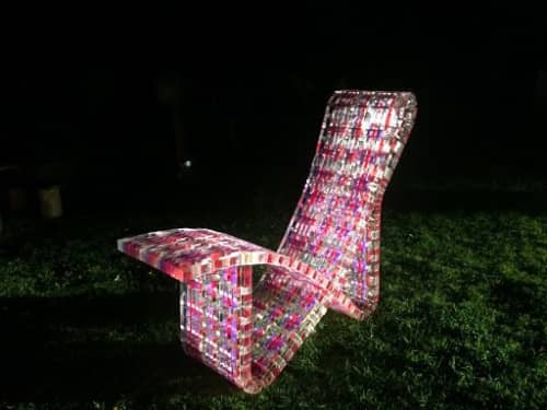 Perspex Chair | Sculptures by Dave Fowell | Eggsentric Cafe And Restaurant in Cooks Beach. Item made of synthetic