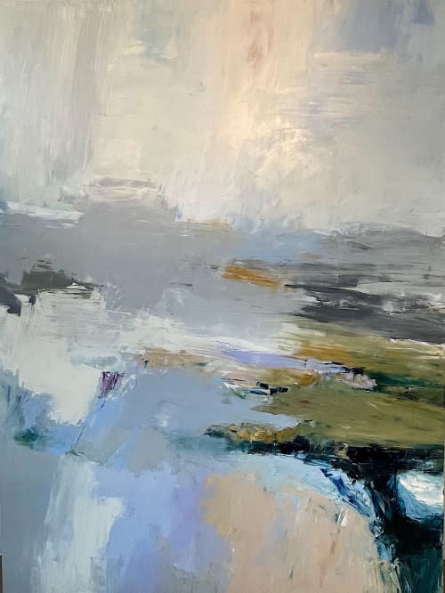 Untitled (Northern landscape) | Oil And Acrylic Painting in Paintings by Donna Bruni. Item composed of canvas & synthetic