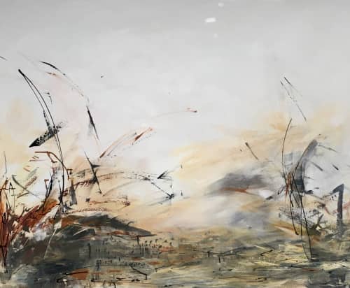 Off Planet | Oil And Acrylic Painting in Paintings by Helenehardyart. Item made of canvas