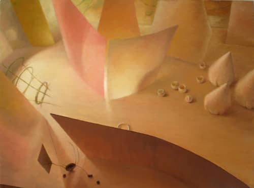 "Room 5" | Oil And Acrylic Painting in Paintings by Gladys Poorte. Item made of wood with synthetic