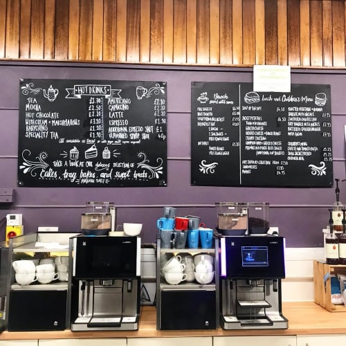 Chaklboard | Signage by 2 Sisters | Royal Victoria Country Park Cafe in Netley. Item composed of wood