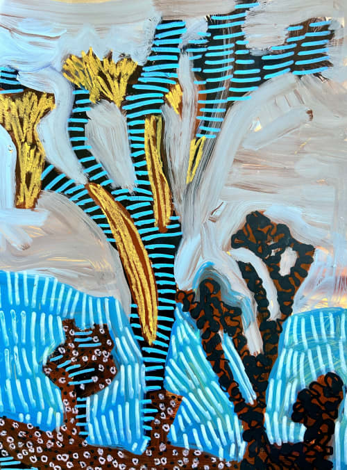 The Landscapes Inside - Painting on Paper | Mixed Media in Paintings by k-apostrophe. Item made of paper works with boho & contemporary style